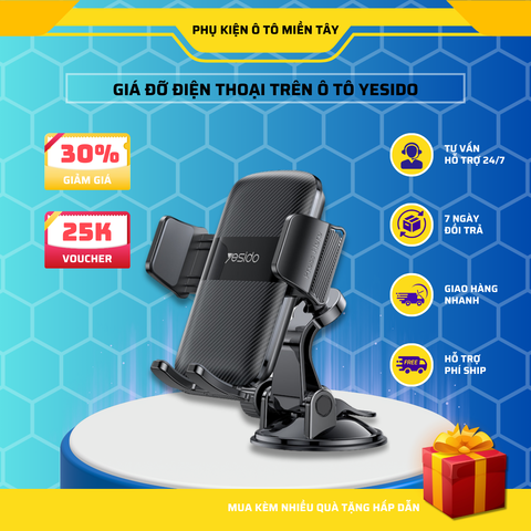Giá Đỡ Điện Thoại, Kẹp Điện Thoại Trên Ô tô, Dán bảng điều khiển, Táp lô, Cửa Kính Dễ Sử Dụng YESIDO