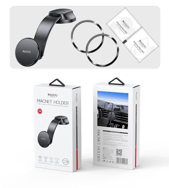 Giá Đỡ Điện Thoại Trên Ô tô Sử Dụng Nam Châm, Xoay 360 Nhiều Góc Độ, Đàn Hồi, Dễ Sử Dụng YESIDO