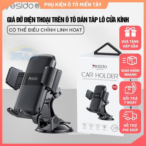 Giá Đỡ Điện Thoại, Kẹp Điện Thoại Trên Ô tô, Dán bảng điều khiển, Táp lô, Cửa Kính Dễ Sử Dụng YESIDO