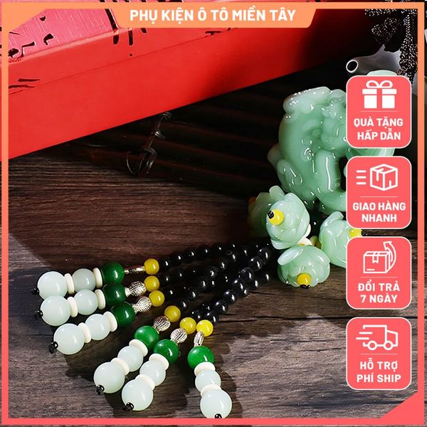 Dây treo trang trí ô tô mặt ngọc bằng pha lê tinh xảo, dây treo phong thủy, bình an may mắn, trang trí xe hơi