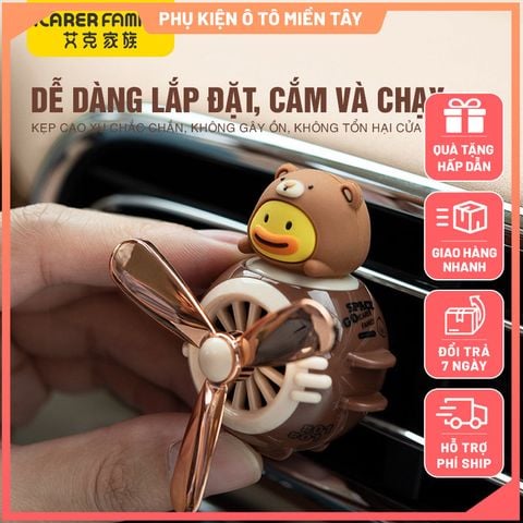 Sáp thơm Ô tô cao cấp kẹp cửa gió điều hòa xe hơi tiểu đội Vịt Vàng DONO hoạt hình dễ thương, khử mùi ô tô, trang trí xe hơi