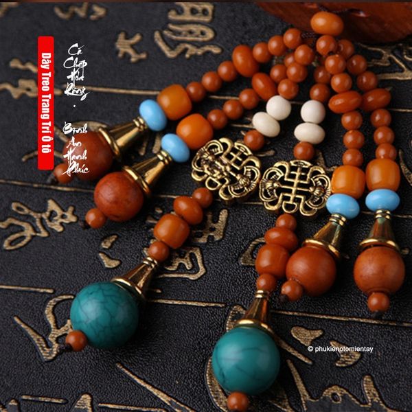 Dây Treo Trang Trí Ô tô Mặt Dây Chuyền Gỗ, Hình Rồng Tinh Xảo, Khánh Treo Xe Hơi Ô tô Phong Thủy
