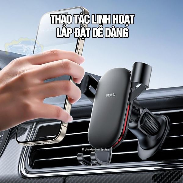 Giá Đỡ Điện Thoại, Kẹp Điện Thoại Trên Ô tô Dùng Trọng Lực, Kẹp Cửa Gió Điều Hòa, Dễ Sử Dụng YESIDO