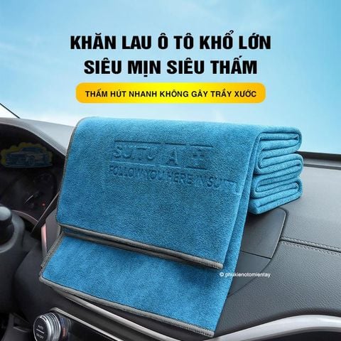 Khăn Lau Ô tô Cao Cấp Khổ Lớn Mềm Mịn Thấm Hút Tốt Lau Xe Lau Kính Nội Thất Ô tô Kích Thước Lớn 60 x 160 cm