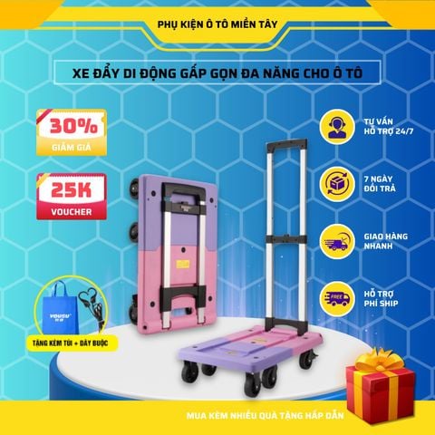 Xe Đẩy Hàng Gấp Gọn Trên Ô tô Đa Năng, Tiện Lợi Không Cần Lắp Đặt, Có Thể Mở Rộng, Xe Kéo Hàng Hóa, Xe Đẩy Di Động