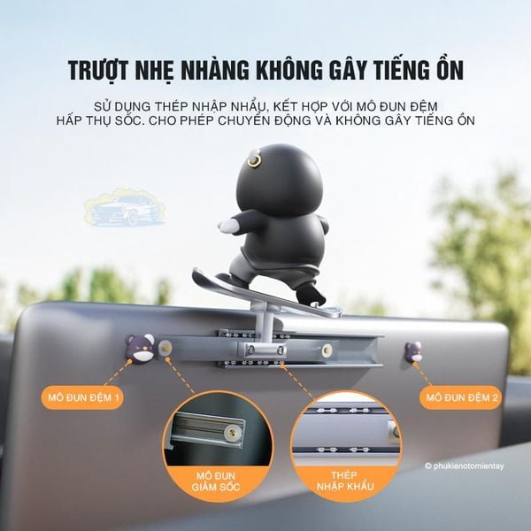 Trang Trí Ô tô Mô Hình Gấu Trượt Patin Dễ Thương, Chuyển Động Theo Quán Tính Trên Táp Lô Xe