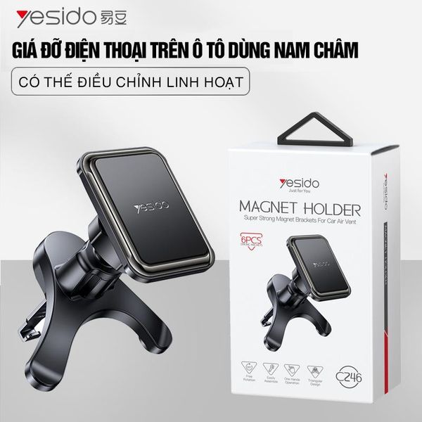 Giá Đỡ Điện Thoại Ô TÔ Sử Dụng Nam Châm, Cải tiế mới, Dễ Dàng Sử Dụng YESIDO