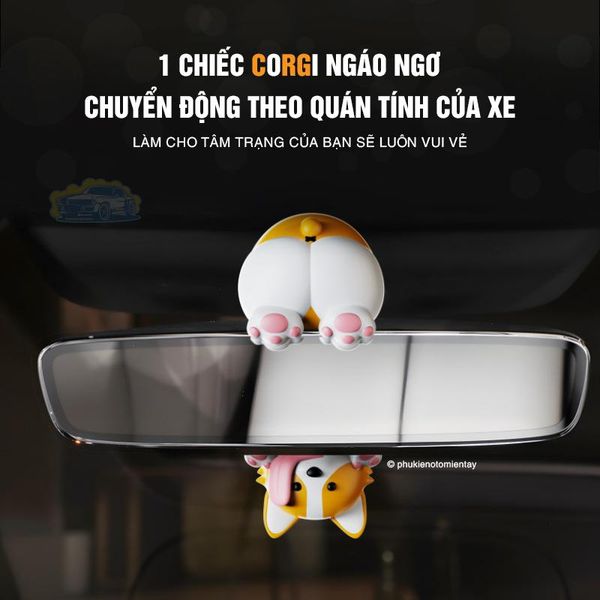 Mô Hình Trang Trí Ô Tô Chó Corgi Chuyển Động – Trang Trí Nội Thất Ô Tô Sáp Thơm Khuếch Tán Hương Thơm