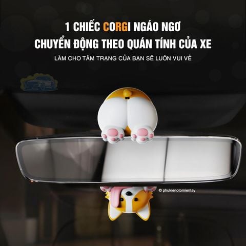 Mô Hình Trang Trí Ô Tô Chó Corgi Chuyển Động – Trang Trí Nội Thất Ô Tô Sáp Thơm Khuếch Tán Hương Thơm