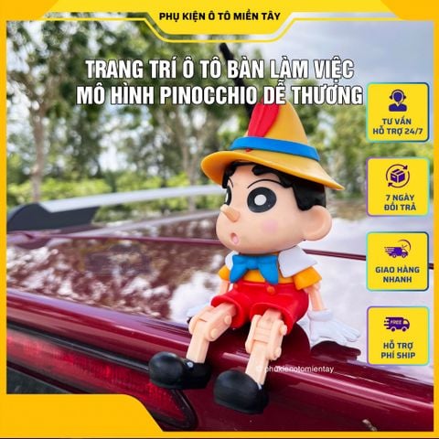 Trang Trí Ô tô Bàn Làm Việc Mô Hình Hoạt Hình Pinocchio Dễ Thương, Trang Trí Nội Thất Ô tô Decor Bàn Làm Việc Cậu Bé Người Gỗ