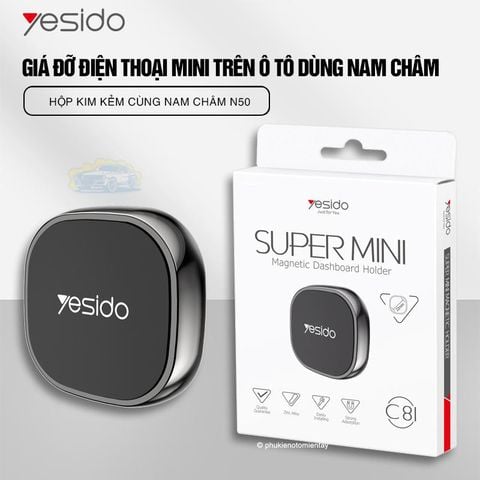 Giá Đỡ Điện Thoại Trên Ô Tô Mini Siêu Nhỏ Sử Dụng Nam Châm, Gắn Bàn Làm Việc Gia Đình YESIDO