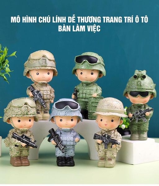 Mô Hình Chú Lính Trang Trí Ô tô Dễ Thương, Trang Trí Bàn Làm Việc, Văn Phòng Nội Thất Ô tô