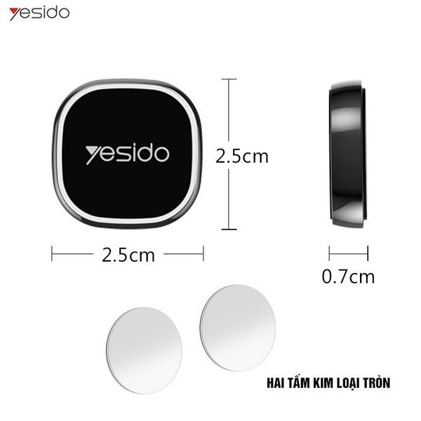 Giá Đỡ Điện Thoại Trên Ô Tô Mini Siêu Nhỏ Sử Dụng Nam Châm, Gắn Bàn Làm Việc Gia Đình YESIDO