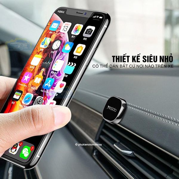 Giá Đỡ Điện Thoại Trên Ô Tô Mini Siêu Nhỏ Sử Dụng Nam Châm, Gắn Bàn Làm Việc Gia Đình YESIDO