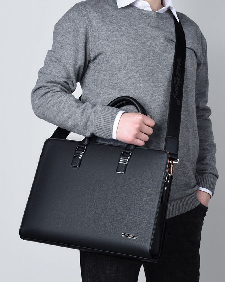  Cặp da công sở cao cấp FSDWG 0026 đựng laptop tài liệu màu đen 