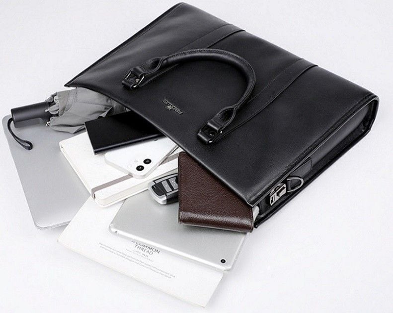  Cặp da thật công sở cao cấp có khóa số bên hông FDSWG mã 6701 