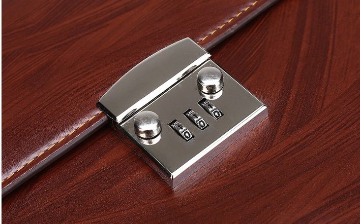  Cặp da khóa số công sở AS9618 đựng tài liệu laptop màu nâu. 