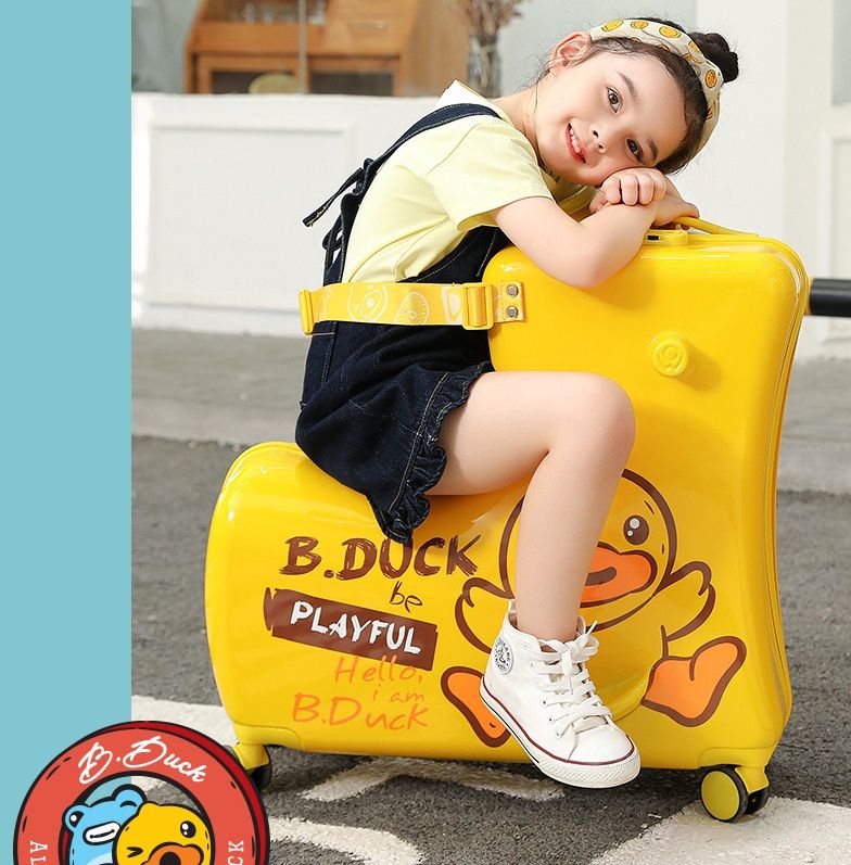  Vali vịt B.duck size 24 inch chính hãng, màu vàng Playful 
