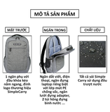  Balo du lịch simplecarry B2B17 siêu nhẹ, sêu bền 