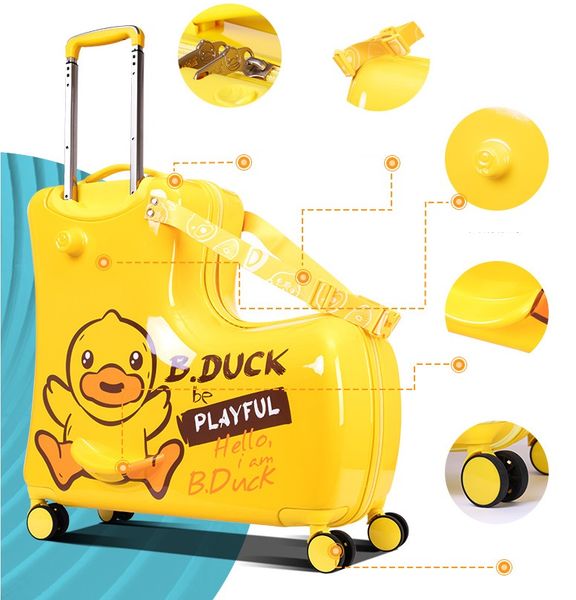  Vali vịt B.duck size 24 inch chính hãng, màu vàng Playful 
