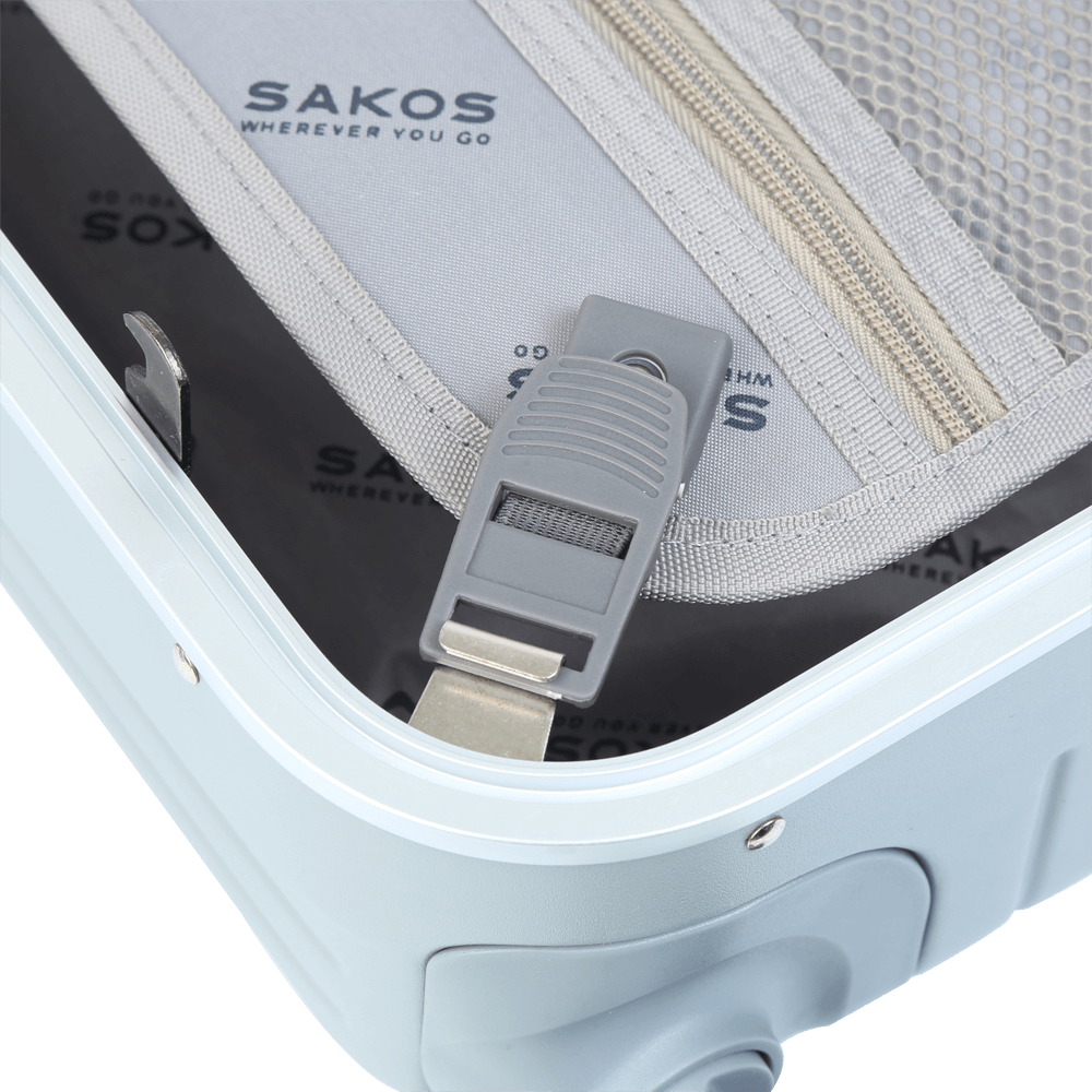  Vali kéo nhựa cứng PC Sakos Mastery size 20 inch màu xám 