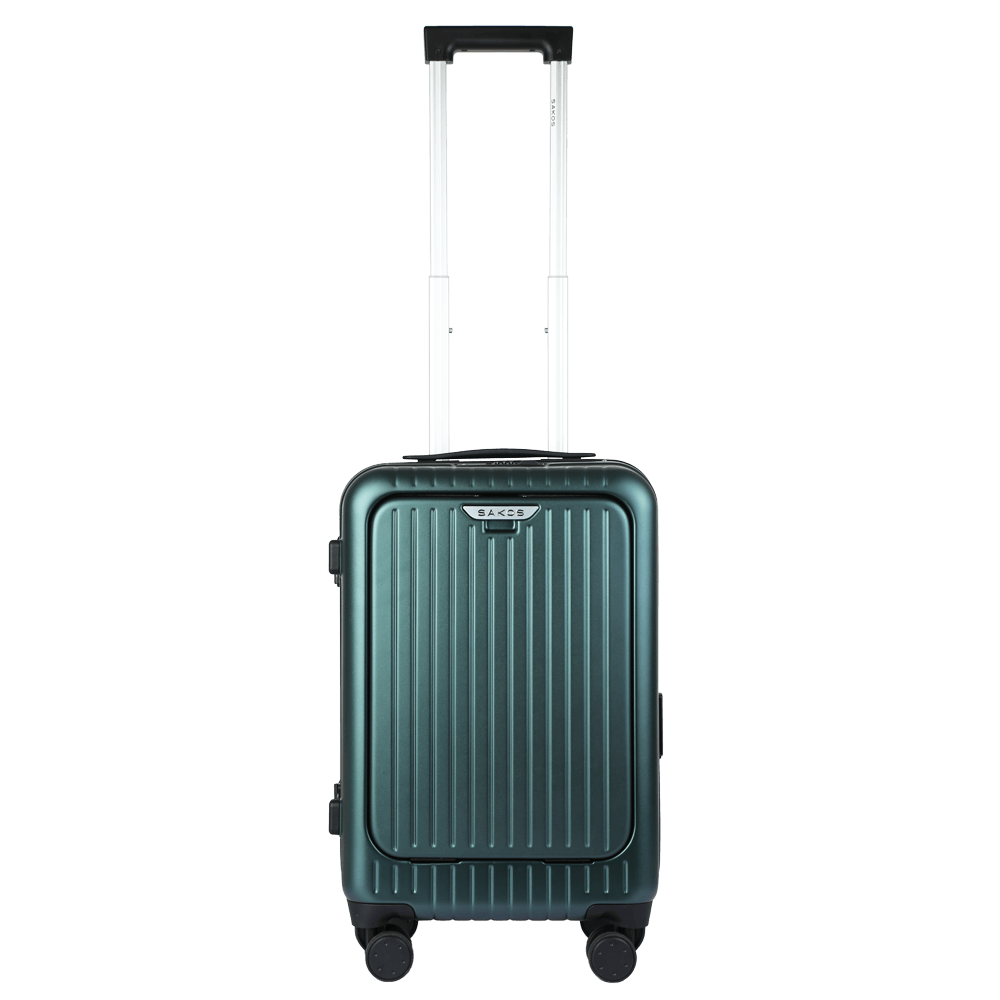  Vali kéo nhựa cứng PC Sakos Mastery size 20 inch màu xanh 