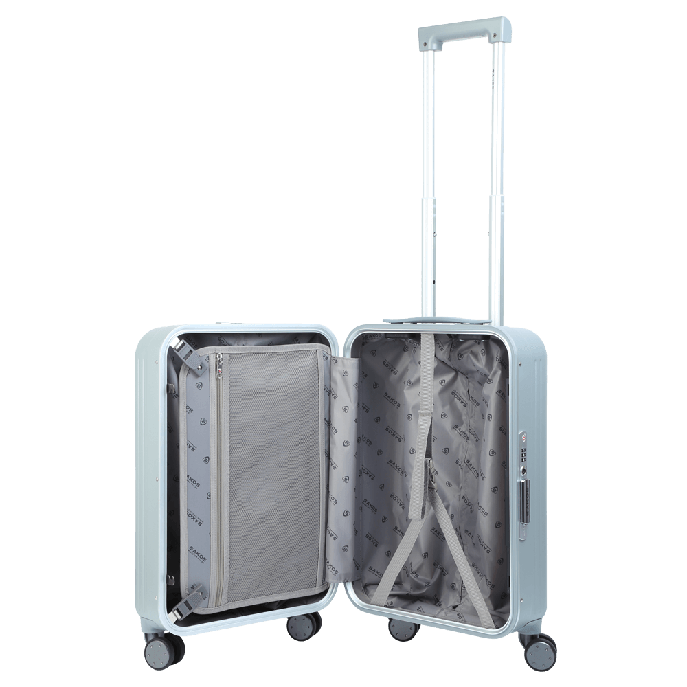  Vali kéo nhựa cứng PC Sakos Mastery size 20 inch màu xám 