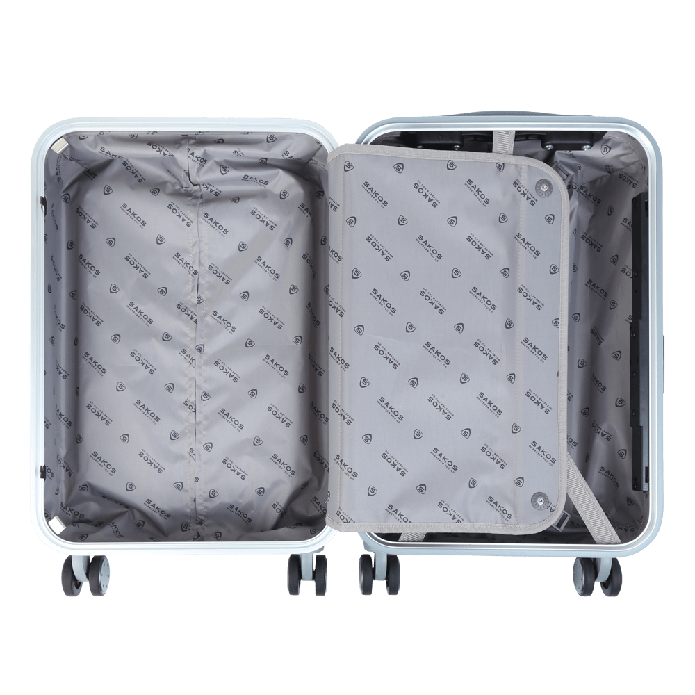  Vali kéo nhựa cứng PC Sakos Mastery size 20 inch màu xám 