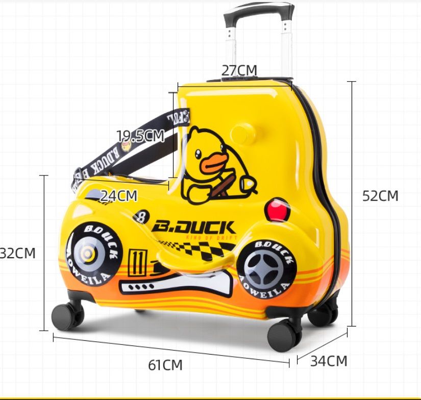  Vali oto B.Duck cho bé size 24 inch màu vàng 