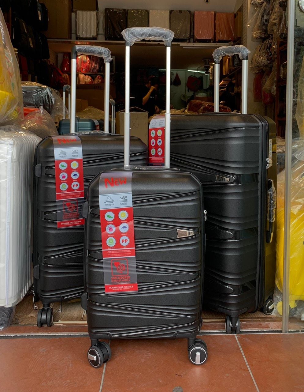  Vali kéo du lịch, vali nhựa PP100% chống va đập size 20 24 28 inch 