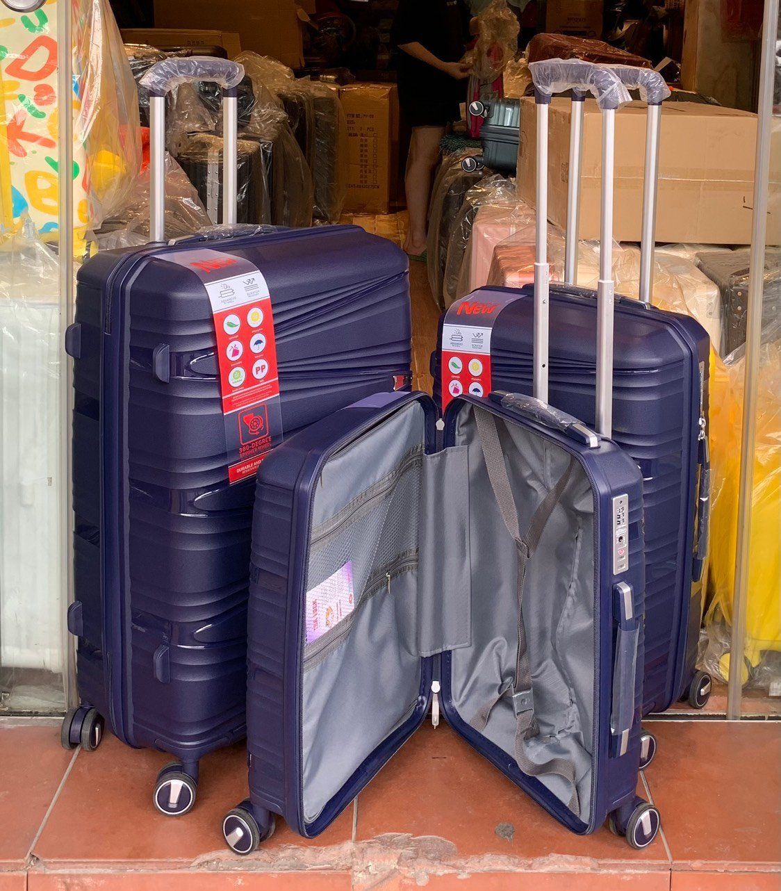  Vali kéo du lịch, vali nhựa PP100% chống va đập size 20 24 28 inch 