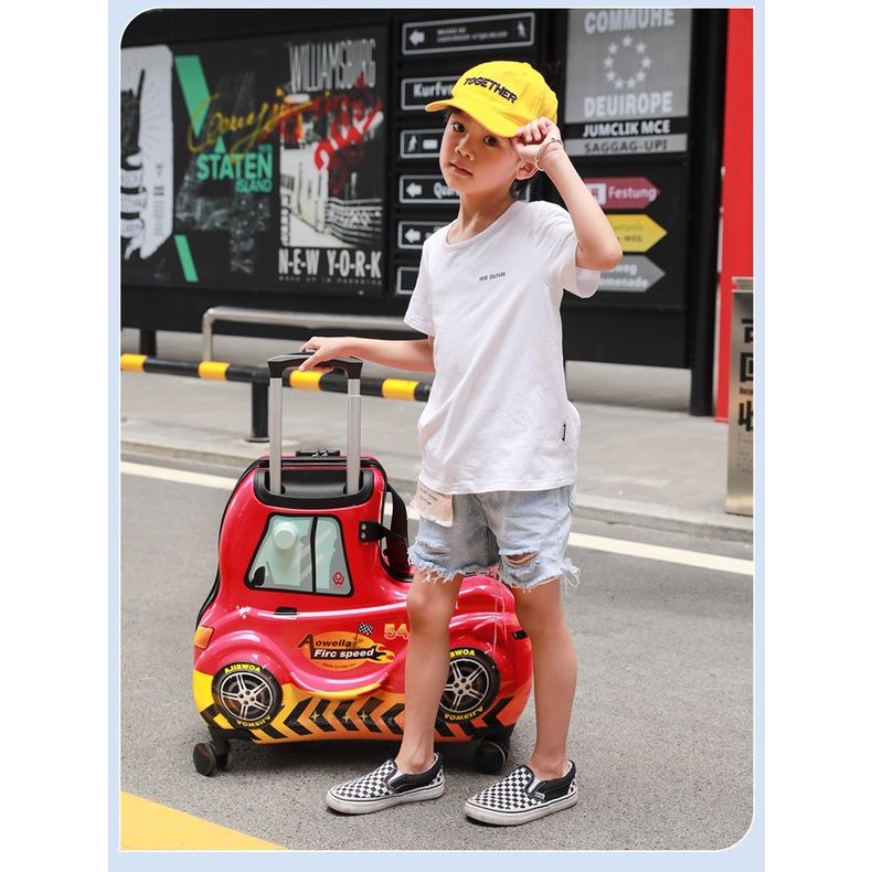  Vali oto B.Duck cho bé size 24 inch màu đỏ 