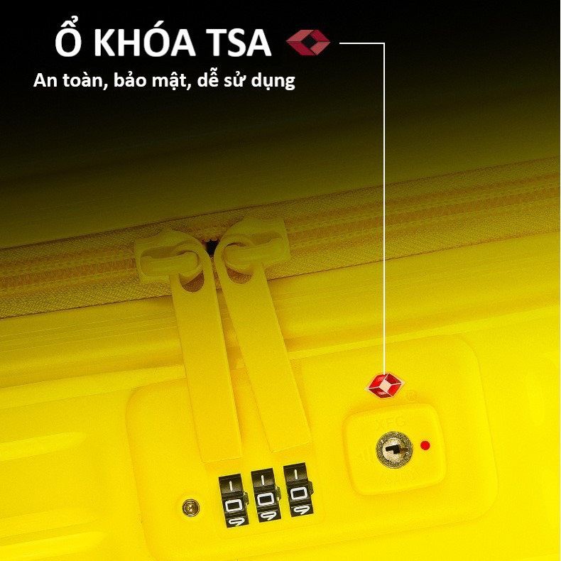  Vali kéo du lịch nhựa dẻo PP AS105 size 20 inch 