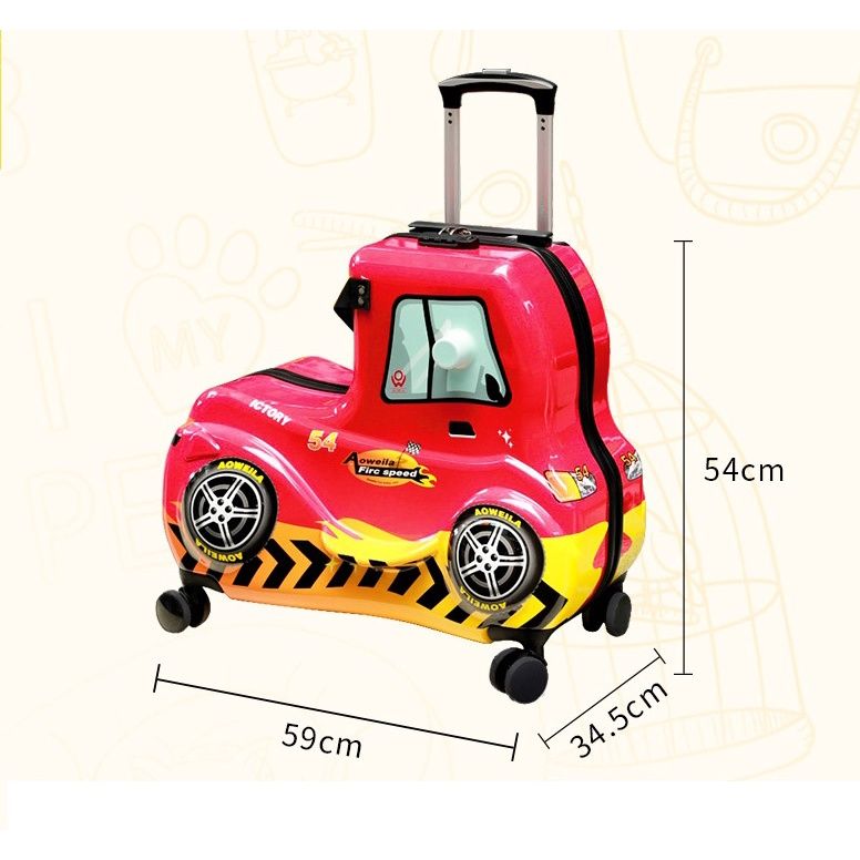  Vali oto B.Duck cho bé size 24 inch màu đỏ 