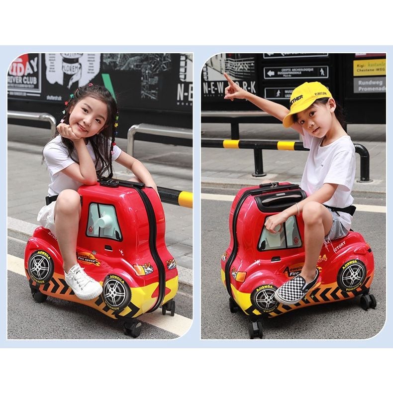  Vali oto B.Duck cho bé size 24 inch màu đỏ 