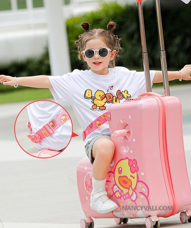  Vali vịt B.duck size 24 inch chính hãng, màu hồng 