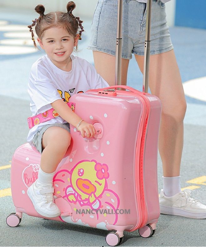  Vali vịt B.duck size 24 inch chính hãng, màu hồng 