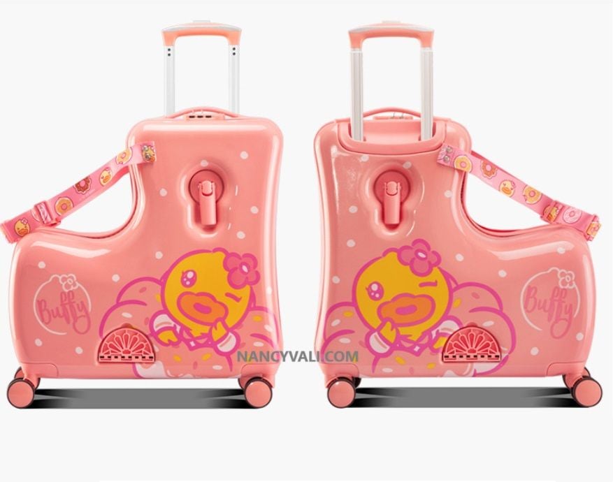  Vali vịt B.duck size 20 inch chính hãng, màu hồng 