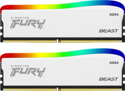 Ram Kingston 16GB 3200MT/s DDR4 CL16 DIMM (Kit of 2) FURY Beast White RGB SE