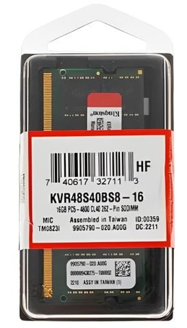 Ram Kingston 16GB 4800MT/s DDR5 Non-ECC CL40 SODIMM 1Rx8