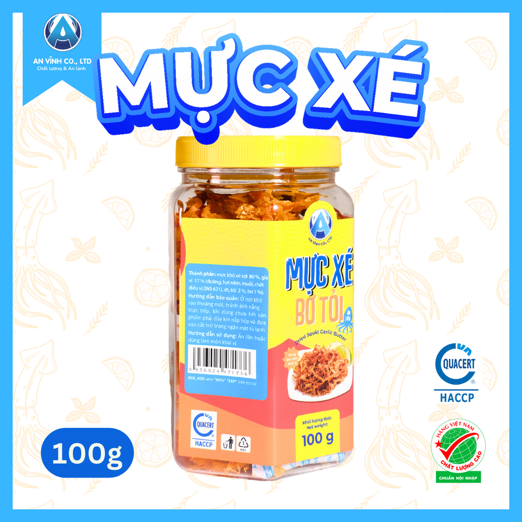 MỰC XÉ BƠ TỎI ĂN LIỀN 100 g