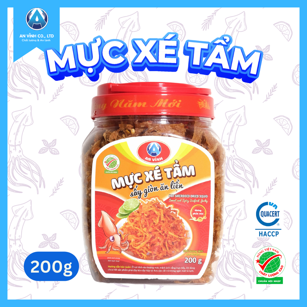MỰC XÉ TẨM SẤY GIÒN ĂN LIỀN 200 g