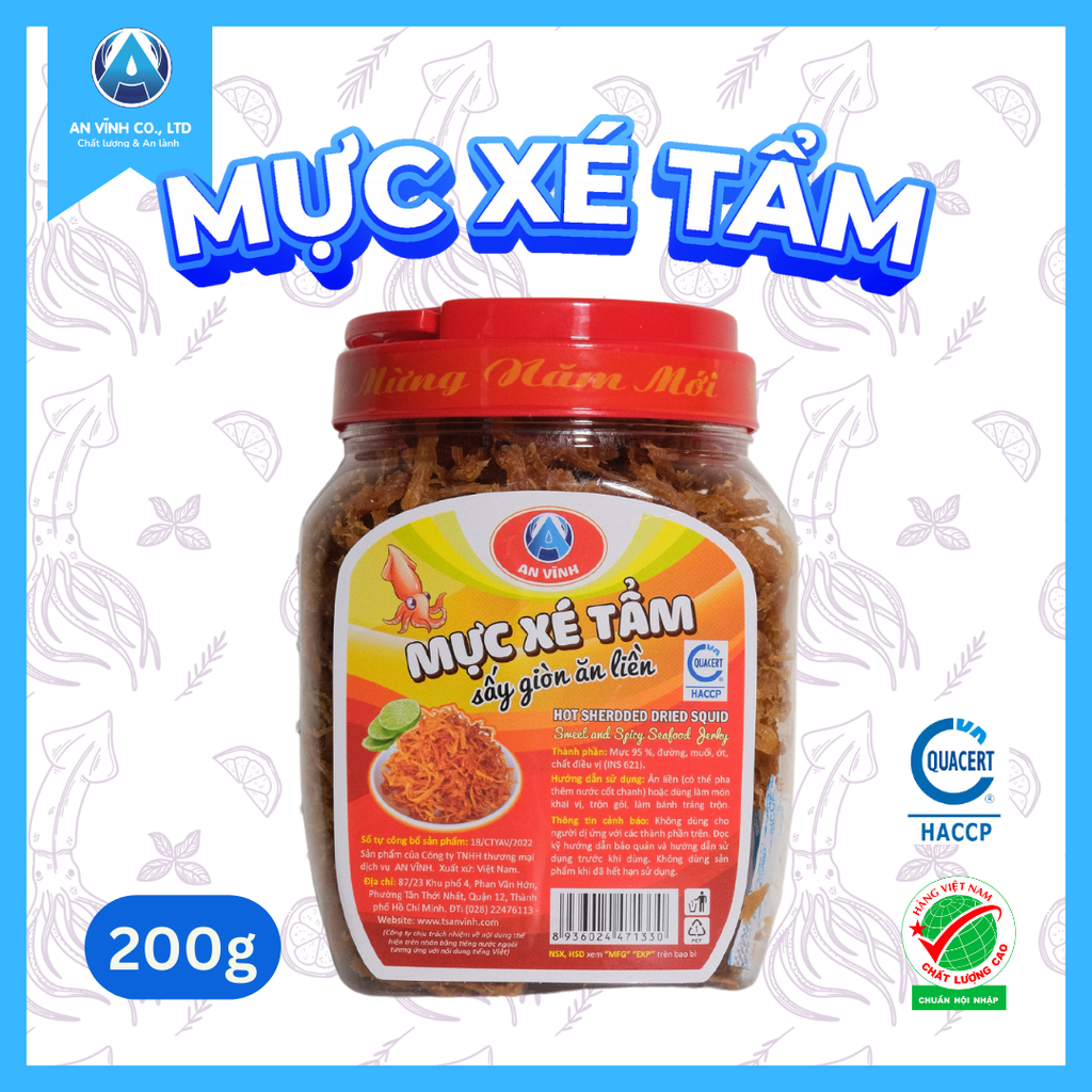 MỰC XÉ TẨM SẤY GIÒN ĂN LIỀN 200 g