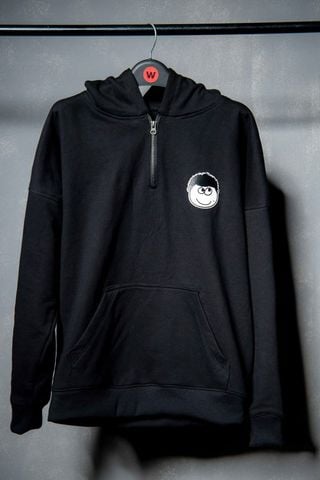 Áo hoodie Mixi đen khoá ngực