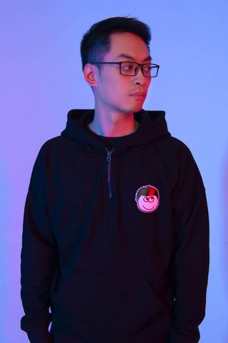 Áo hoodie Mixi đen khoá ngực