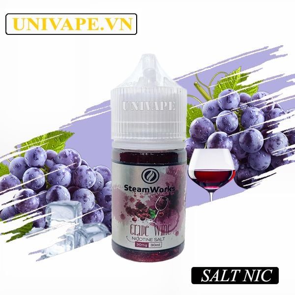  Steamworks Juice Rượu Vang Nho Lạnh Salt Nic 
