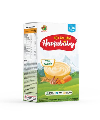 Bột ăn dặm Humababy đủ vị mặn cho bé từ 6-36 tháng 1hộp/10gói x25g 