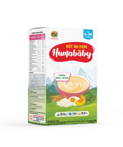  Bột ăn dặm Humababy đủ vị mặn cho bé từ 6-36 tháng 1hộp/10gói x25g 