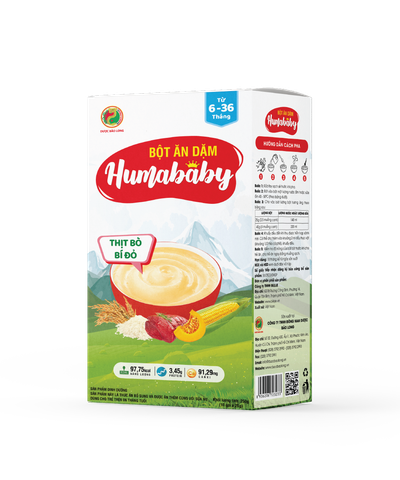  Bột ăn dặm Humababy đủ vị mặn cho bé từ 6-36 tháng 1hộp/10gói x25g 