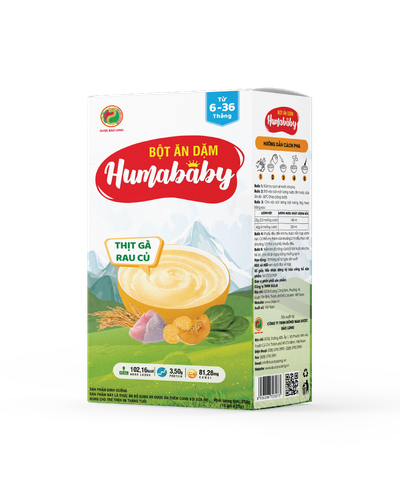  Bột ăn dặm Humababy đủ vị mặn cho bé từ 6-36 tháng 1hộp/10gói x25g 